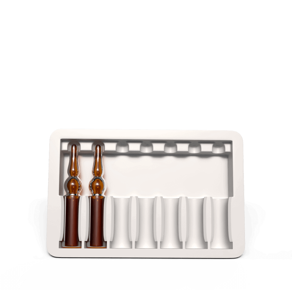 Bandeja termoformada para viales farmacéuticos COEXPAN