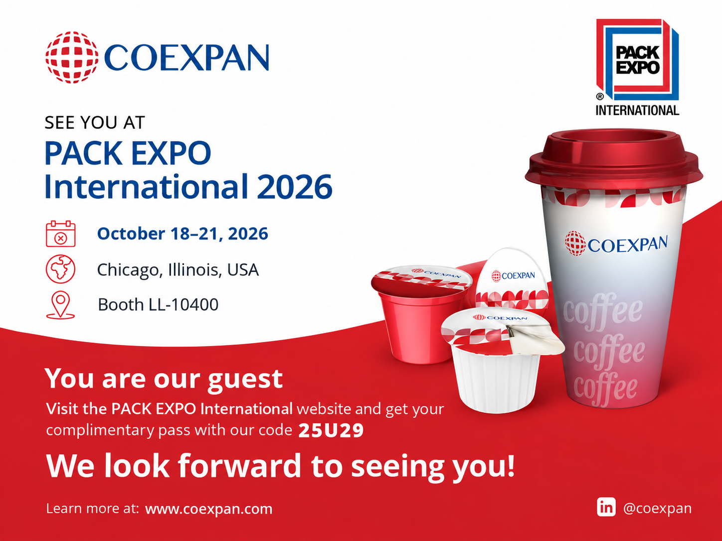 Coexpan at PACK EXPO International Chicago 2026, booth LL-10400